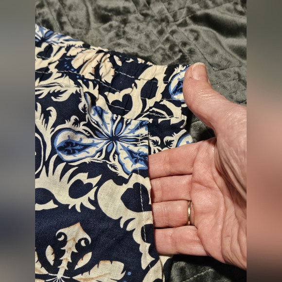 Rachel Zoe Blue & Cream Linen Blend Paisley Print Wide Leg Pants Size 3X NWT - Picture 10 of 12